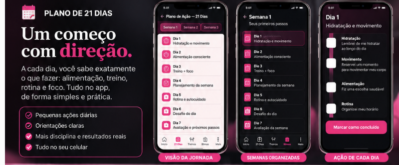 Plano de 21 Dias do Método Fit Express em versão escura