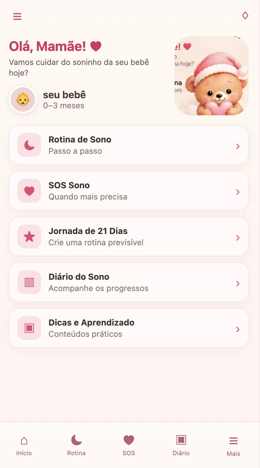 Rotina de Sono no SONINHOO